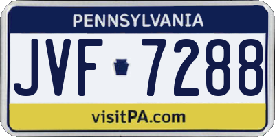 PA license plate JVF7288