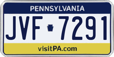 PA license plate JVF7291