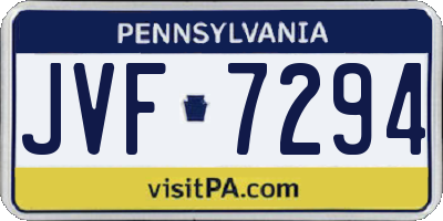 PA license plate JVF7294