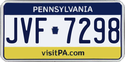 PA license plate JVF7298