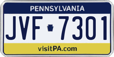 PA license plate JVF7301