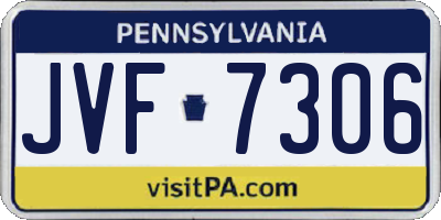 PA license plate JVF7306