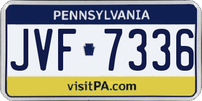 PA license plate JVF7336