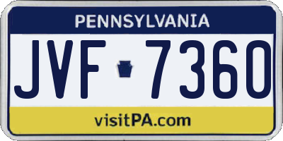 PA license plate JVF7360