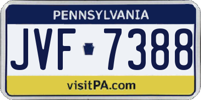 PA license plate JVF7388
