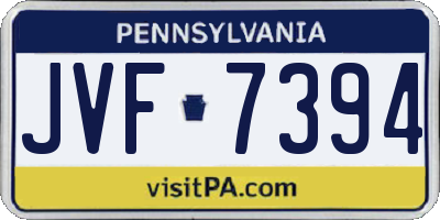 PA license plate JVF7394