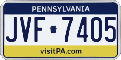 PA license plate JVF7405