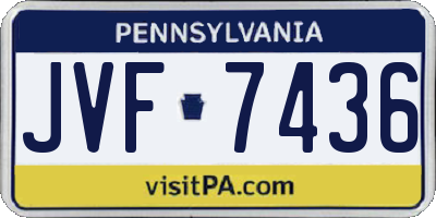 PA license plate JVF7436