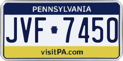 PA license plate JVF7450