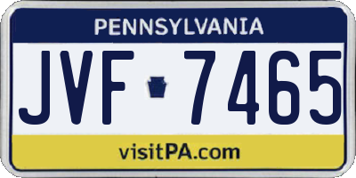 PA license plate JVF7465