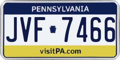 PA license plate JVF7466