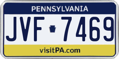PA license plate JVF7469