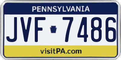PA license plate JVF7486