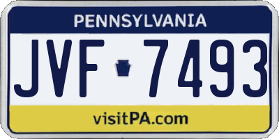PA license plate JVF7493