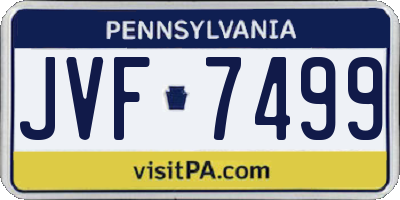 PA license plate JVF7499