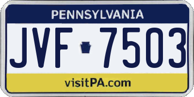 PA license plate JVF7503