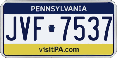 PA license plate JVF7537