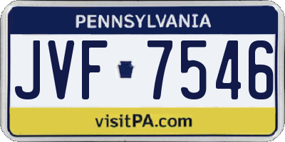PA license plate JVF7546