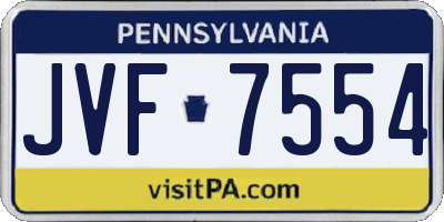 PA license plate JVF7554