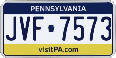 PA license plate JVF7573