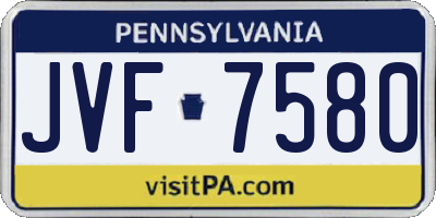 PA license plate JVF7580