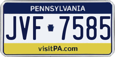 PA license plate JVF7585