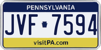 PA license plate JVF7594