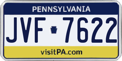 PA license plate JVF7622
