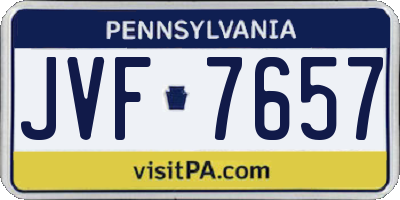 PA license plate JVF7657