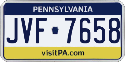PA license plate JVF7658