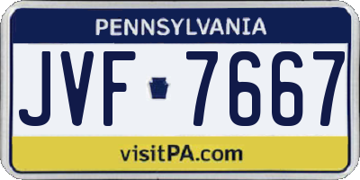 PA license plate JVF7667