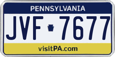 PA license plate JVF7677
