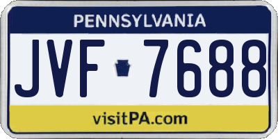 PA license plate JVF7688