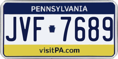 PA license plate JVF7689