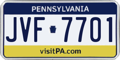 PA license plate JVF7701