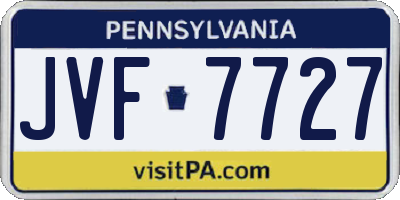 PA license plate JVF7727