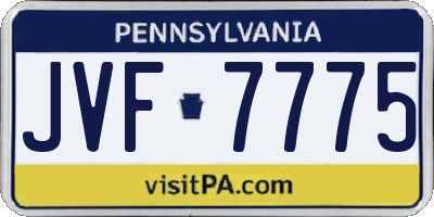 PA license plate JVF7775