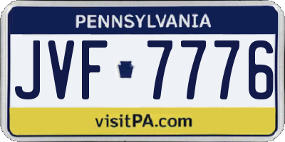 PA license plate JVF7776