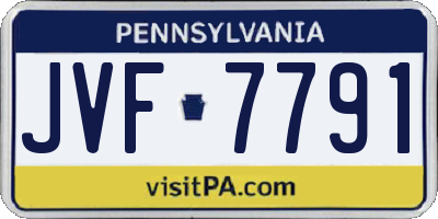 PA license plate JVF7791