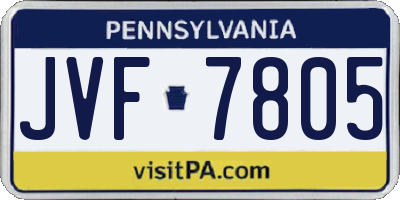 PA license plate JVF7805