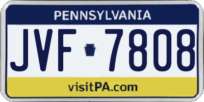 PA license plate JVF7808