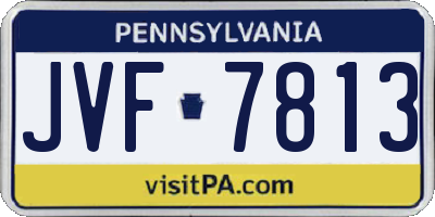 PA license plate JVF7813
