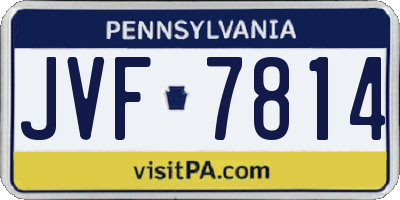 PA license plate JVF7814