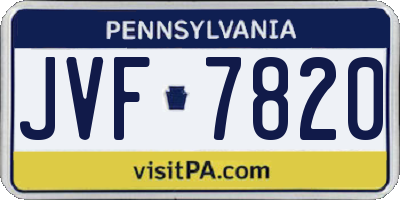 PA license plate JVF7820