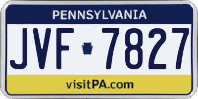 PA license plate JVF7827