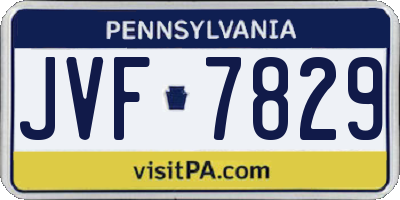 PA license plate JVF7829