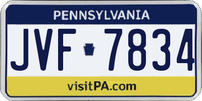 PA license plate JVF7834