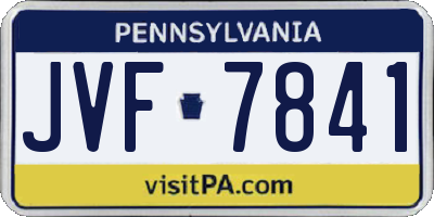 PA license plate JVF7841