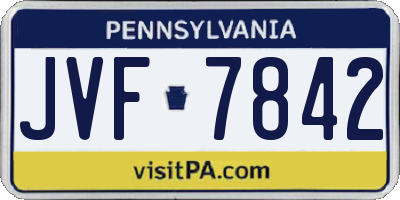 PA license plate JVF7842