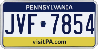 PA license plate JVF7854
